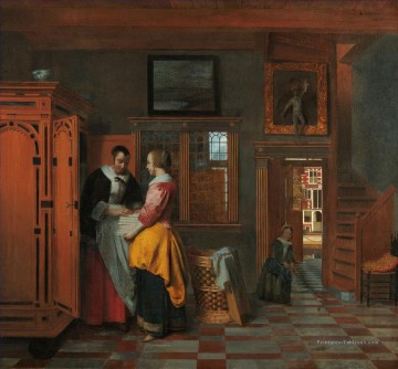  genre tableau - Au genre Linen Closet Pieter de Hooch